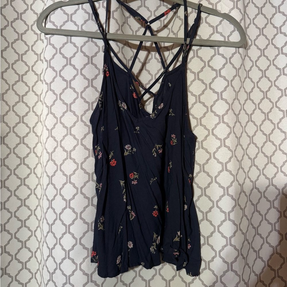 Hollister Navy Floral Camisole Top